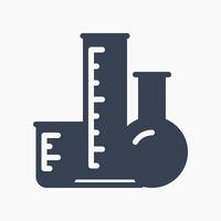 Design Illustration graphic of measuring cylinder icon with glyph style. Suitable for UI, mobile design, web design, etc. vector