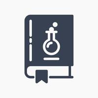 Design Illustration graphic of chemical book icon with glyph style. Suitable for UI, mobile design, web design, etc. vector