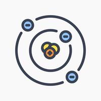 Design Illustration graphic of Molecular Structure icon with colored line style. Suitable for UI, mobile design, web design, etc. vector