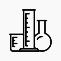Design Illustration graphic of measuring cylinder icon with line style. Suitable for UI, mobile design, web design, etc. vector