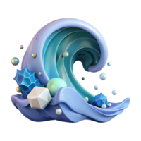 dramatic rustic Ocean Wave Illustration Flat Design Isolated original png