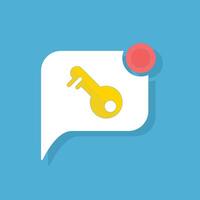 Cyber security concept with secure chat bubble with lock and unread notification, depicting security code, OTP verification or encrypted message for mobile app, web design. flat illustration. vector