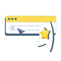 Concept Online bookmark manager for cloud-based bookmarking. Browser-independent tool simplifies digital bookmarking, saving links, and organizing fast access and efficient browsing. design. vector