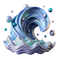 beautiful artistic Ocean Wave Pattern Seamless Transparent Background authentic png