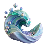 elegant abstract Ocean Wave with Transparency for Print Media high quality png