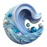 impressive modern Ocean Wave Pattern Seamless Transparent Background png