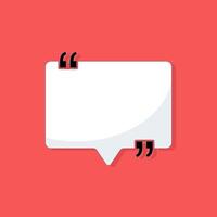 Quote frame icon in flat style. Speech bubble illustration on isolated background. Quote bubble box template. Comment mark business concept. Flat design illustration. vector