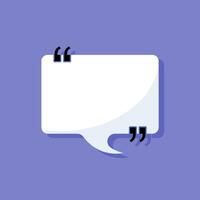 Quote frame icon in flat style. Speech bubble illustration on isolated background. Quote bubble box template. Comment mark business concept. Flat illustration. vector