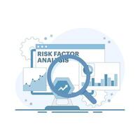 Concept of risk factor analysis and predictive models for effective risk management. Risk assessment, forecasting and data-driven decision making with advanced analytics and monitoring. flat design. vector