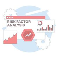 Concept of risk factor analysis and predictive models for effective risk management. Risk assessment, forecasting and data-driven decision making with advanced analytics and monitoring. vector