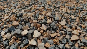 Granite rubble of various fractions is a reliable material for building roads, foundations, and construction work. photo