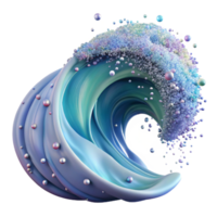 elegant minimalist Ocean Wave Spray Particle Effect Transparent Background premium png