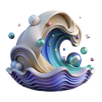 stunning rustic Ocean Wave Stylized Line Art Isolated for Modern Graphics professional png
