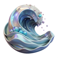 vibrant classic Ocean Wave Gentle and Serene Transparent for Meditation Art detailed png