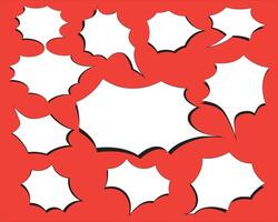 Comic-style speech bubble set featuring dynamic shapes, bold outlines, and expressive designs. Perfect for comics, pop art, messages, and creative designs. Editable and high-quality. vector