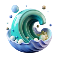 impressive artistic Ocean Wave Graphic Design Element Cutout for Web Design detailed png