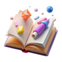dramatic rustic Open Book with Highlighter Isolated for Studying Graphics genuine png