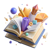 stunning minimalist Open Book with Office Supplies Isolated for Business Concepts authentic png