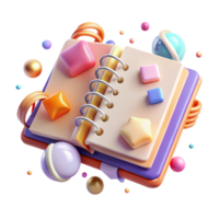 impressive artistic Open Notebook Spiral Bound Cutout for Student Design high resolution png