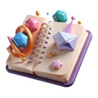 magnificent vintage Open Notebook Spiral Bound Cutout for Student Design professional png