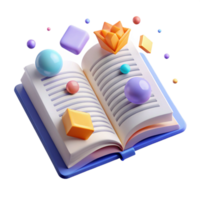 dramatic artistic Open Textbook with Highlighted Text Learning Resource Transparent Background for Studying png