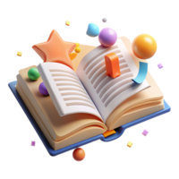 extraordinary minimalist Open Textbook with Highlighted Text Learning Resource Transparent Background for Studying premium png