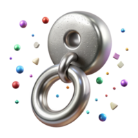 beautiful contemporary Ornament Hook Silver Metal Isolated for Holiday Projects genuine png