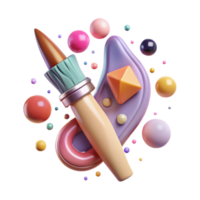 dramatic classic Paintbrush Art Supplies Cutout for Creative Projects authentic png