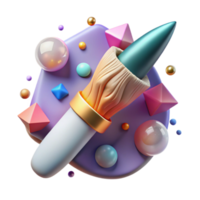 elegant contemporary Paintbrush Art Creativity Isolated for Design Projects genuine png