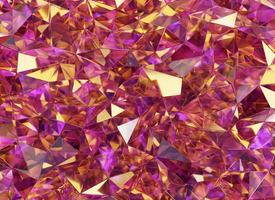 Luxury Abstract Realistic Pink and Gold Crystal Texture Reflection Close Up Background 3D rendering photo