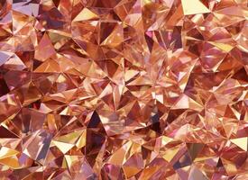 Luxury Abstract Realistic Rose Gold Crystal Texture Reflection Close Up Background 3D rendering photo