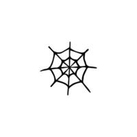 Hand drawn doodle sketch spider web isolated on white background vector