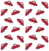 Seamless pattern of red hand drawn doodle sketch car isolated on white background vector