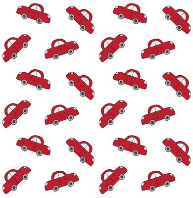 Seamless pattern of red hand drawn doodle sketch car isolated on white background