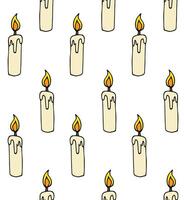Seamless pattern of hand drawn doodle sketch candle isolated on white background vector