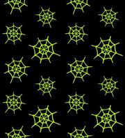 Seamless pattern of neon green spider web vector