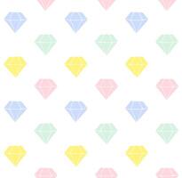 Seamless pattern of hand drawn sketch diamond isolated on white background vector