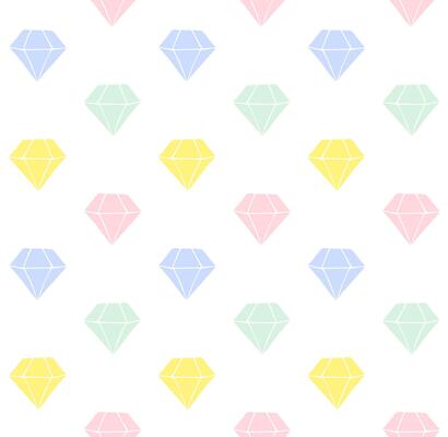 Seamless pattern of hand drawn sketch diamond isolated on white background