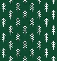 Hand drawn doodle spruce tree isolated on green background vector
