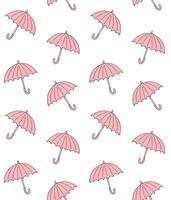 Seamless pattern of hand drawn doodle sketch umbrella isolated vector