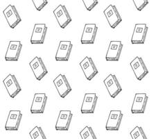 Seamless pattern of hand drawn doodle sketch book isolated on white background vector