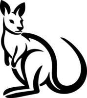 A black and white kangaroo on a white background vector