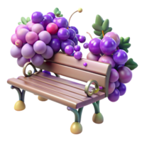serene contemporary Park Bench with Grape Vines Cutout for Vineyard Setting exclusive png