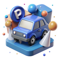elegant rustic Parking Permit Required Sign Blue White Car Icon Isolated high resolution png