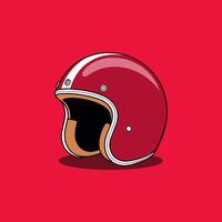 red motorcycle helmet on a red background vector