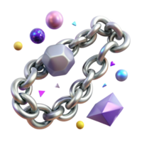 vibrant artistic Platinum Chain Necklace Simple Design Cutout for Minimalist Style premium png