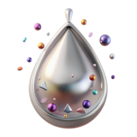 vibrant modern Platinum Pendant Teardrop Shape Transparent for Elegant Jewelry high resolution png