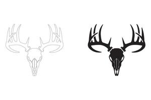 Powerful Deer Skull Symbol in a Sleek and Artistic Style vector