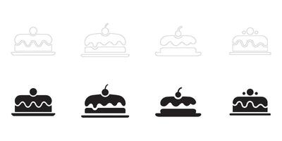 cake icons set. vector