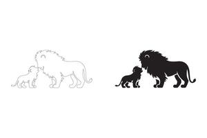 Clean and Striking Lion Pride Silhouettes for Digital and Print Use vector